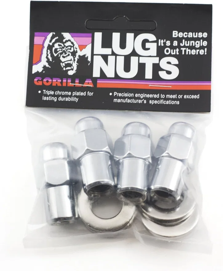 Cragar Mag 13/16" Hex 7/16"-20 Chrome Pack of 4 Lug Nuts and 4 Washers