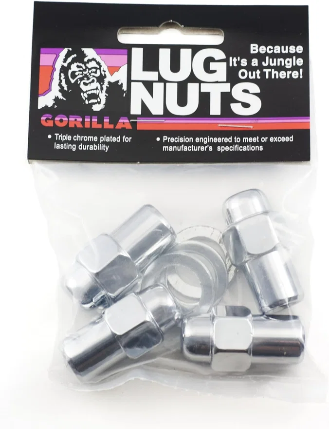 Standard Mag Closed End 13/16" Hex 7/16"-20 Chrome Pack of 4 Lugs & 4 Washers