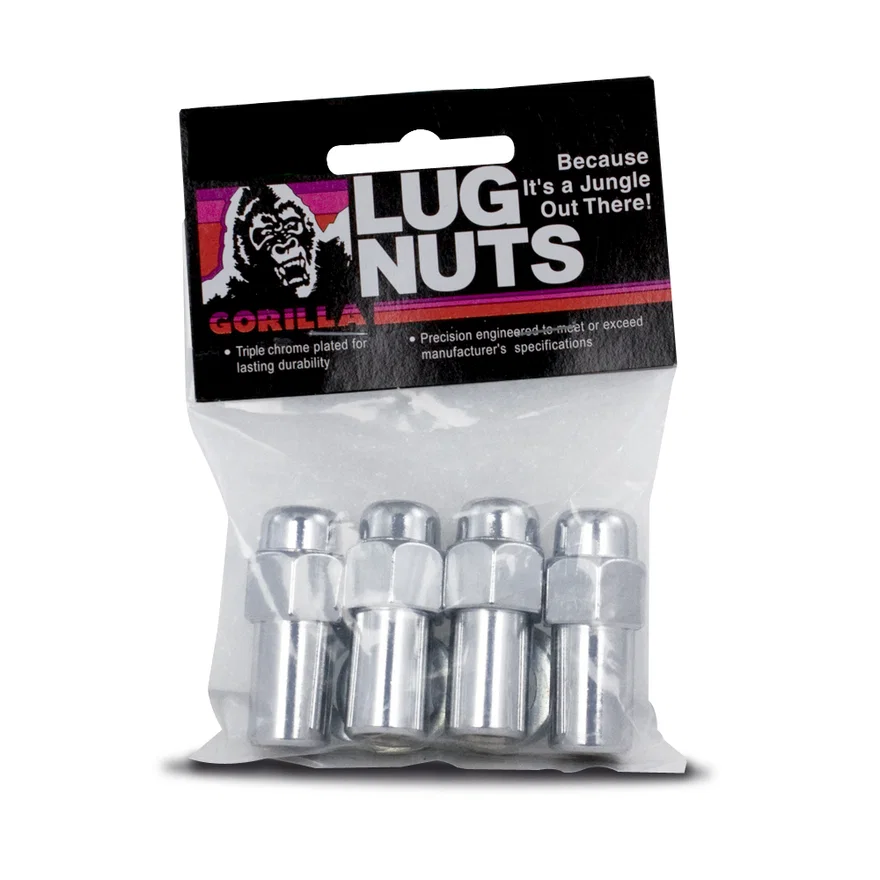 Extended Mag 13/16" Hex 1/2"-20 Chrome Pack of 4 Lug Nuts and 4 Washers