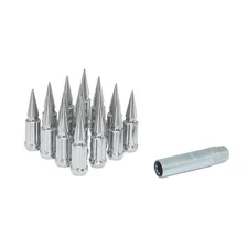 Small Diam Spline Short Spike Lugs 17mm & 19mm Key 10mmx1.25 Chrome Set of 16 image 2