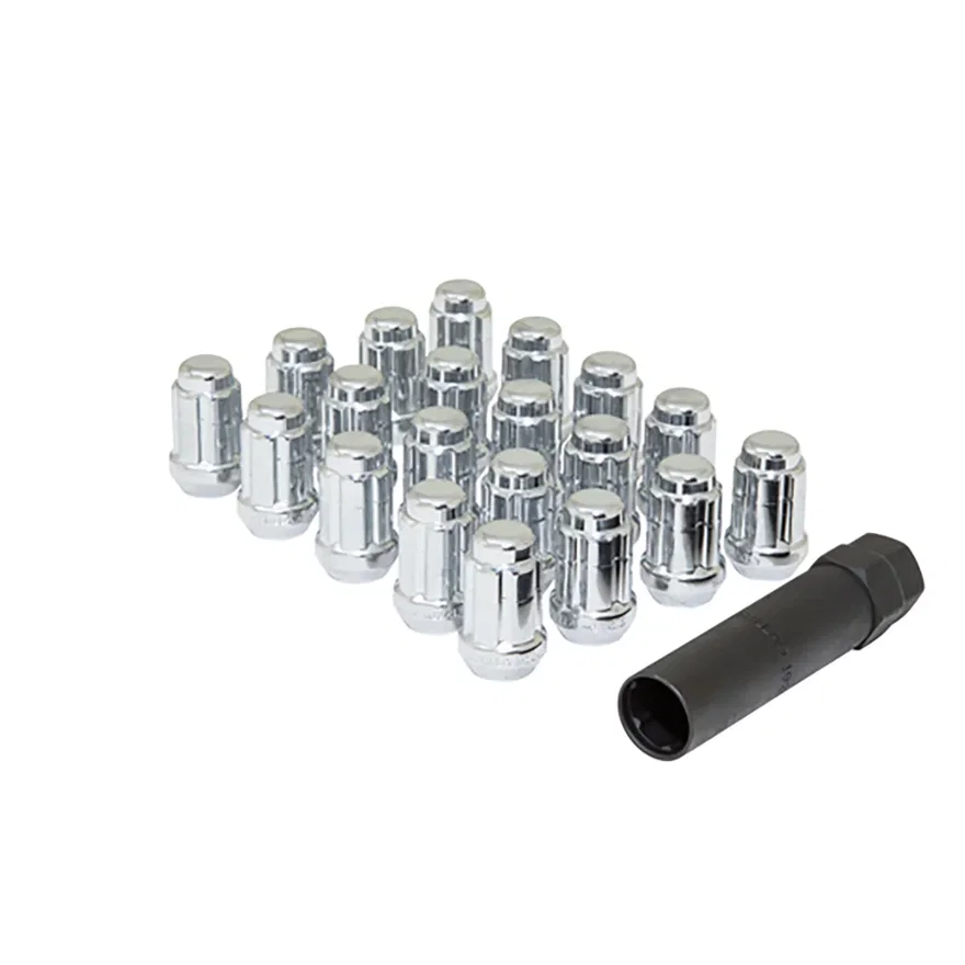 Small Diam Spline Acorn Lug Nuts 3/4" & 13/16" Key 12mm x 1.25 Chrome Set of 20