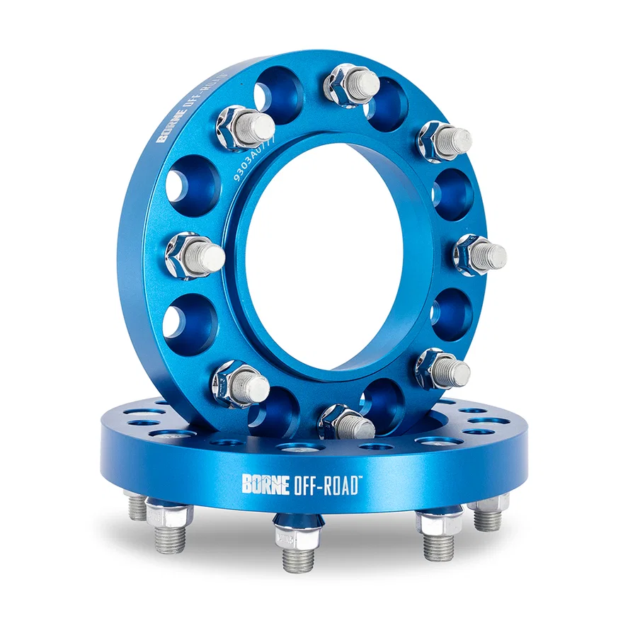 Borne Off-Road BNWS-002-320BL Wheel Spacers, Blue, 8X170, 11.00in Center Bore, M14 X 1.5, 1.25in for Ford