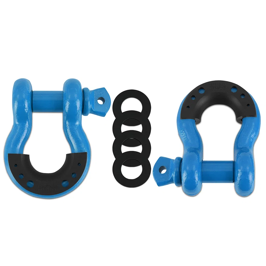 Mishimoto BNDR-BL, Borne Off-Road BNDR-BL 3/4 in Steel D-Ring Shackle Set, Blue, 2 Pieces