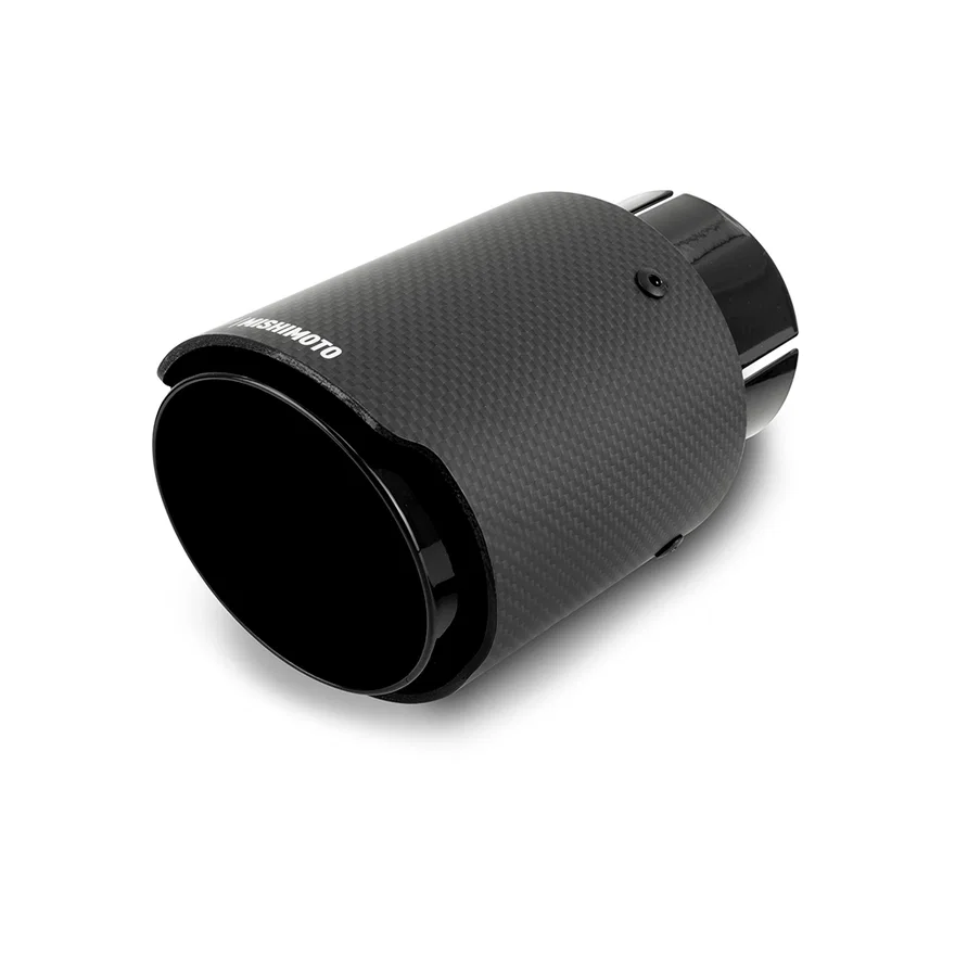 Exhaust Tip, Black/Carbon Fiber, Single, 3.00in