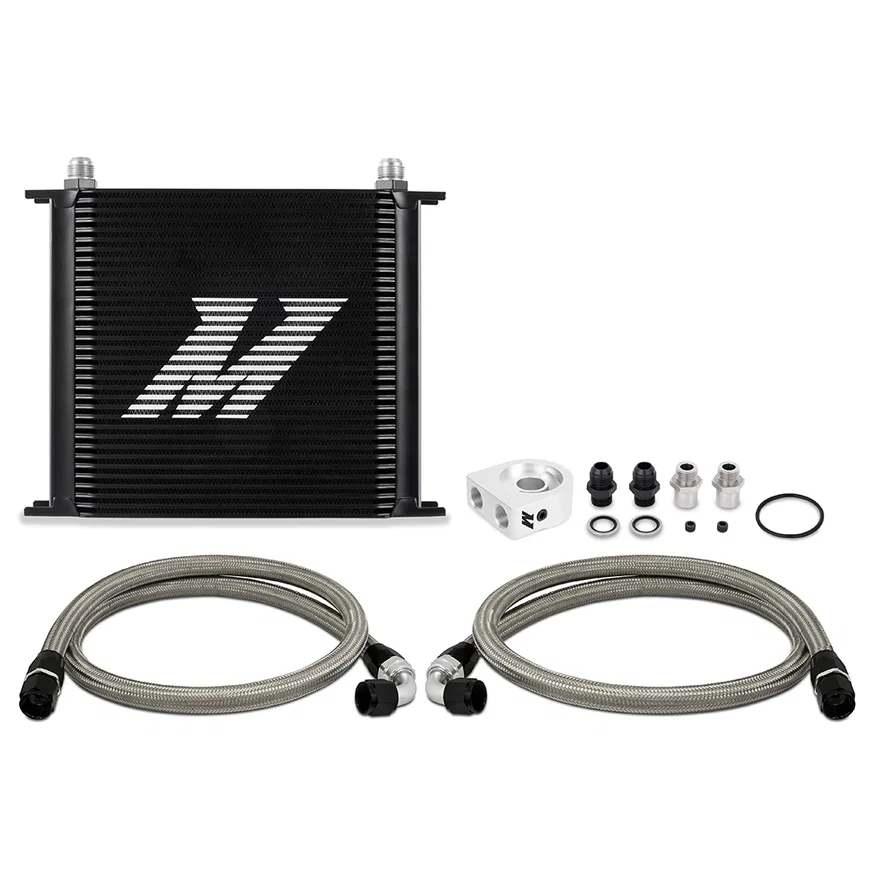 Mishimoto MMOC-U34BK, Universal Oil Cooler, 34-Row, Black, Kit
