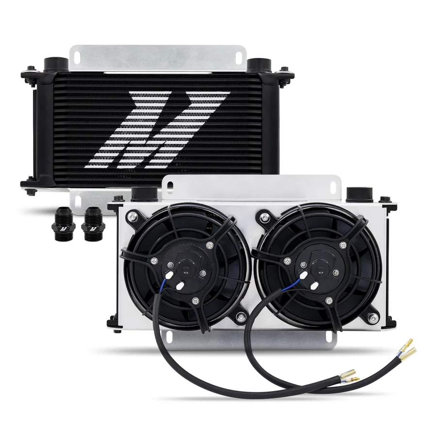 Mishimoto MMOC-19-K, Universal Oil Cooler 19-Row, Silver, Kit w/Dual 5in Fans