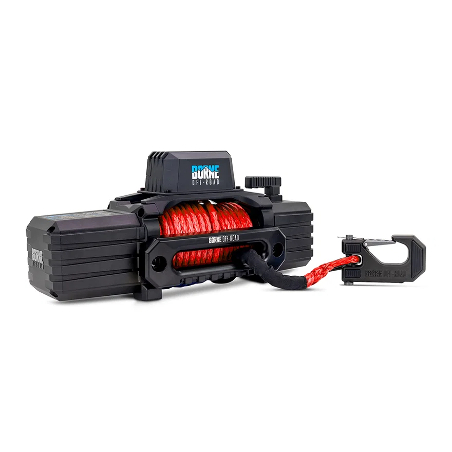 Mishimoto BNWN-10-SRD, Borne Off-Road BNWN-10-SRD 10K Winch, Red, Synthetic Rope