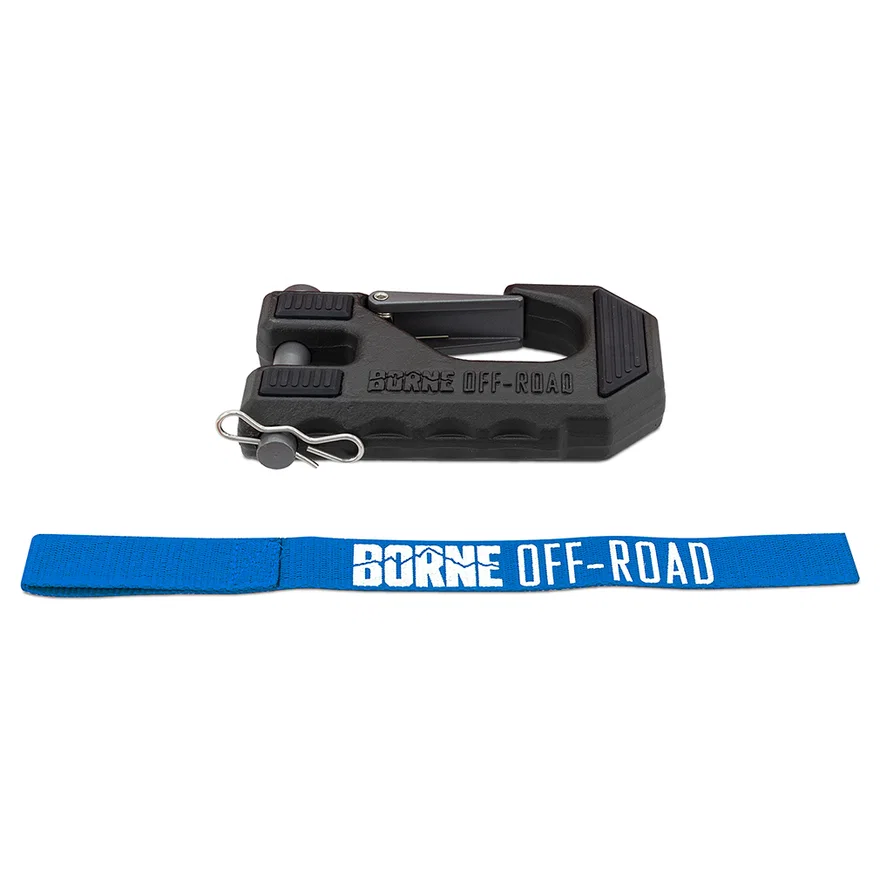 Mishimoto BNWN-HK-01BL, Borne Off-Road BNWN-HK-01 Winch Hook & Hand Tether, Blue