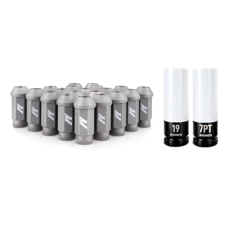 Steel Locking Lug Nuts M14x1.5, Silver 20pc Set