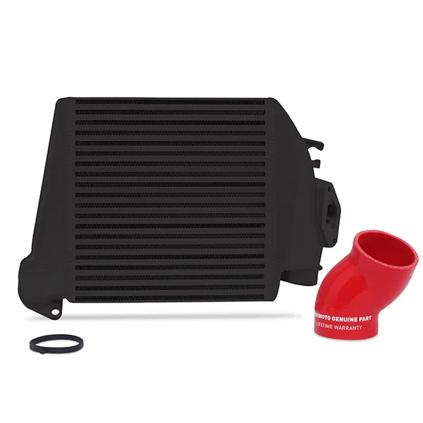 Mishimoto MMTMIC-WRX-08BKRD, Top-Mount Intercooler, Black Cooler Red Hoses, fits Subaru WRX 2008-2014