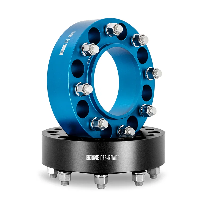 Borne Off-Road BNWS-006-500BL Wheel Spacers, Blue, 8X165.1, 121.3mm Center Bore, M14 X 1.5, 2.00in for Ram