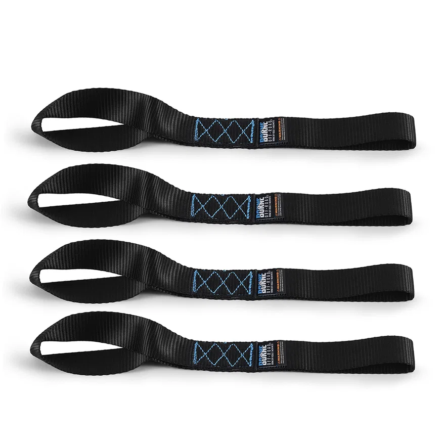 Mishimoto BNRTC-SLP-4BK, Borne Off-Road BNRTC-SLP-4BK Soft Loop Tie-Down Straps, Black