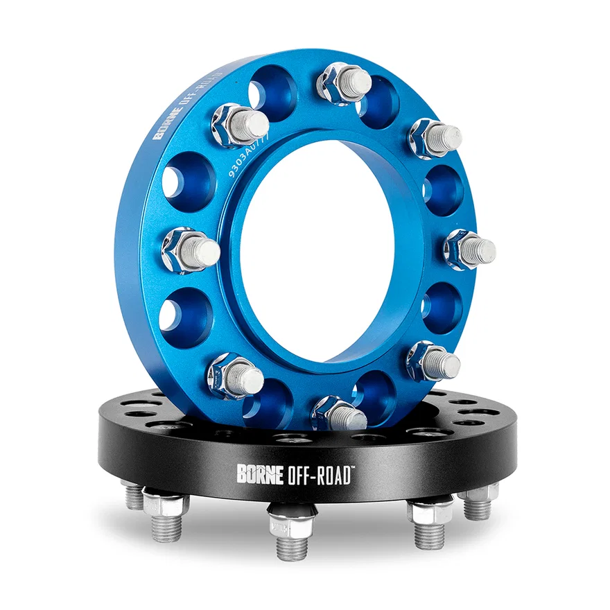 Borne Off-Road BNWS-006-250BL Wheel Spacers, Blue, 8X165.1, 121.3mm Center Bore, M14 X 1.5, 1.00in for Ram