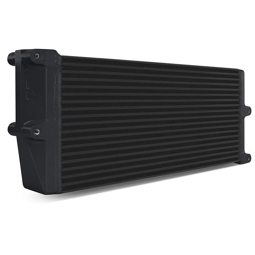 Mishimoto MMOC-OO-17BK, Universal Oil Cooler, HD Bar-and-Plate, Black, 17" Core, Opposite-Side Outlets