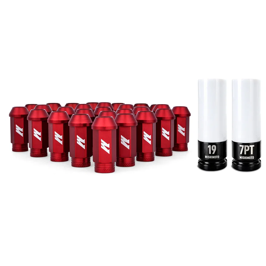 Aluminum Locking Lug Nuts, Red, M12 X 1.5, fits Ford Bronco 2021+