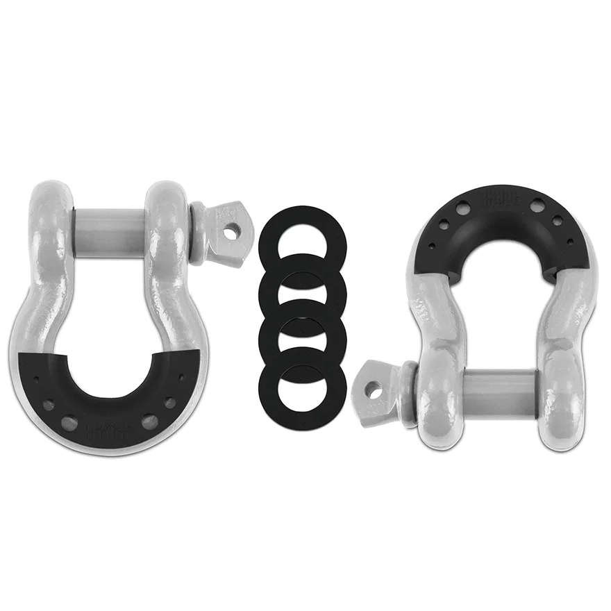 Mishimoto BNDR-GR, Borne Off-Road BNDR-GR 3/4 in Steel D-Ring Shackle Set, Gray, 2 Pieces