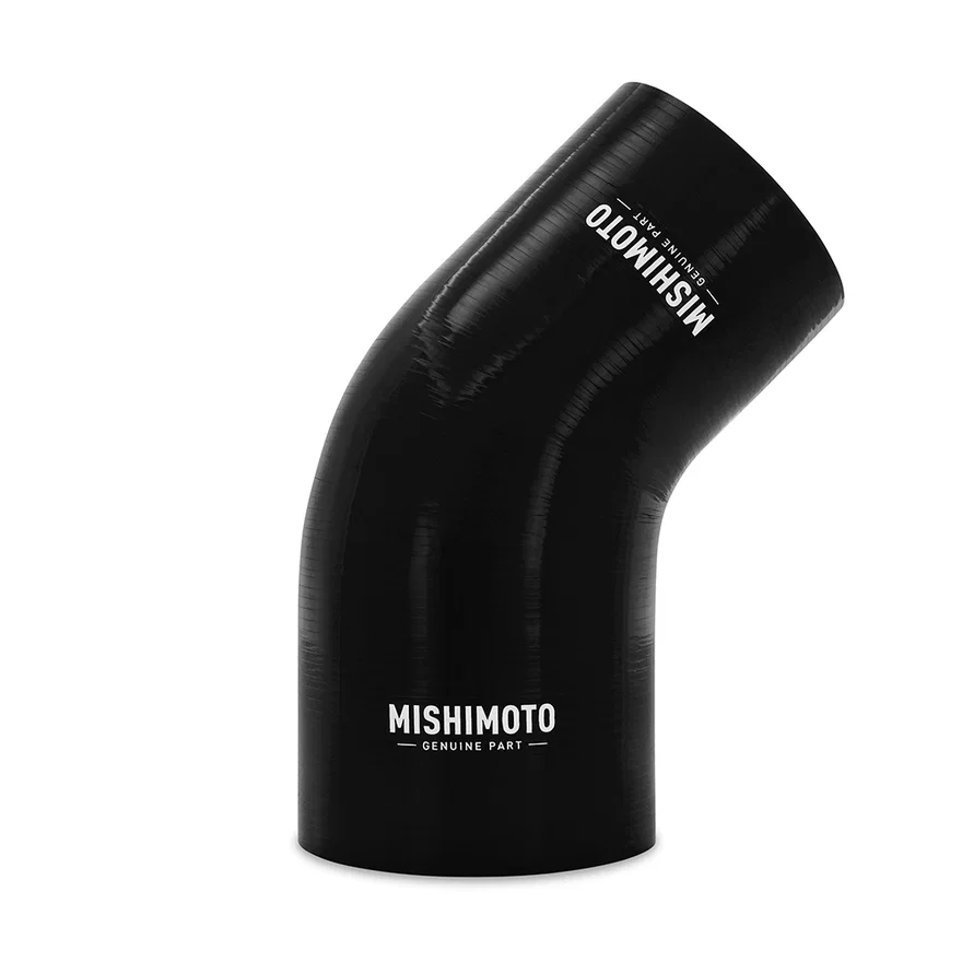 Mishimoto MMCP-R45-30375BK, 45-Degree Transition Coupler, Black, Silicone, 3.00in to 3.75in