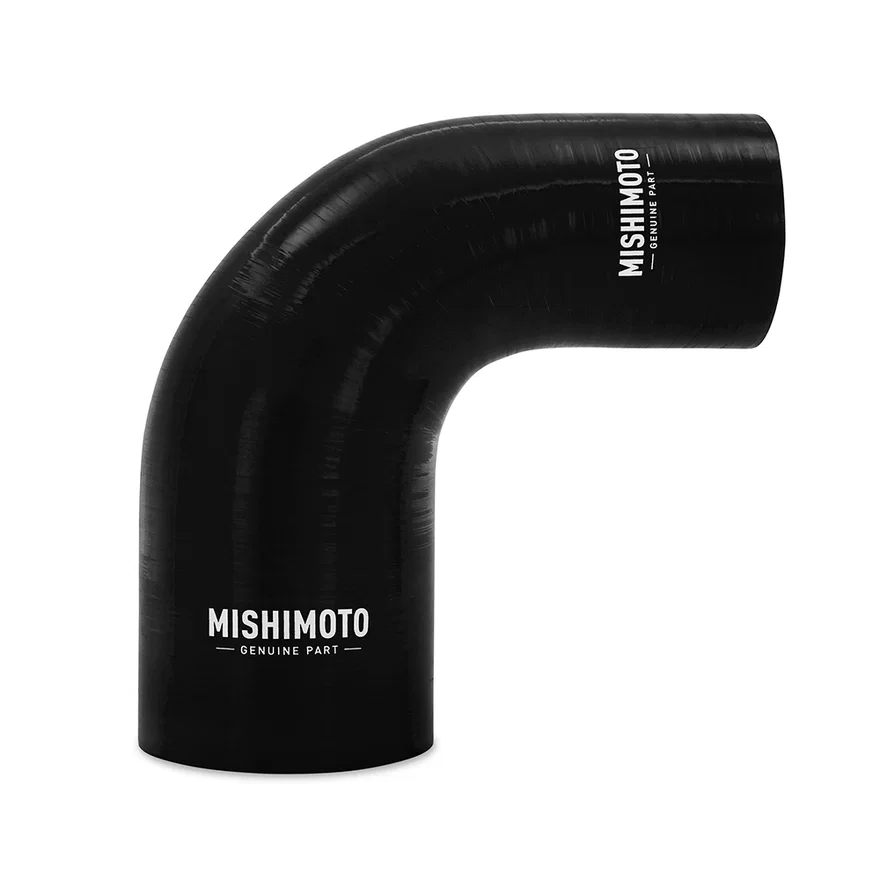 Mishimoto MMCP-R90-2530BK, 90-Degree Transition Coupler, Black, Silicone, 2.50in to 3.00in