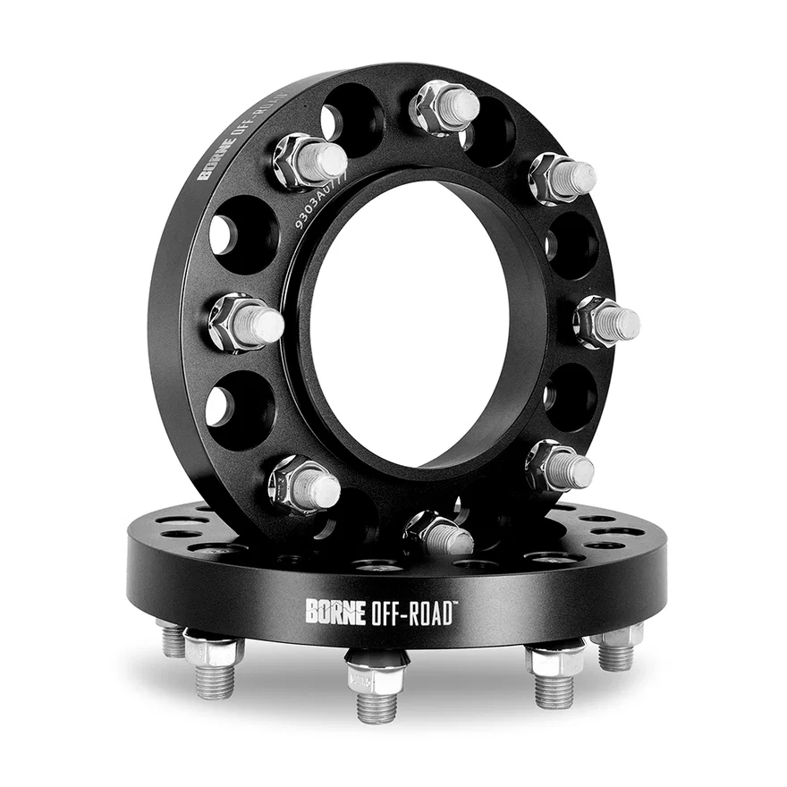 Borne Off-Road BNWS-006-450BK Wheel Spacers, Black, 8X165.1, 121.3mm Center Bore, M14 X 1.5, 1.75in for Ram