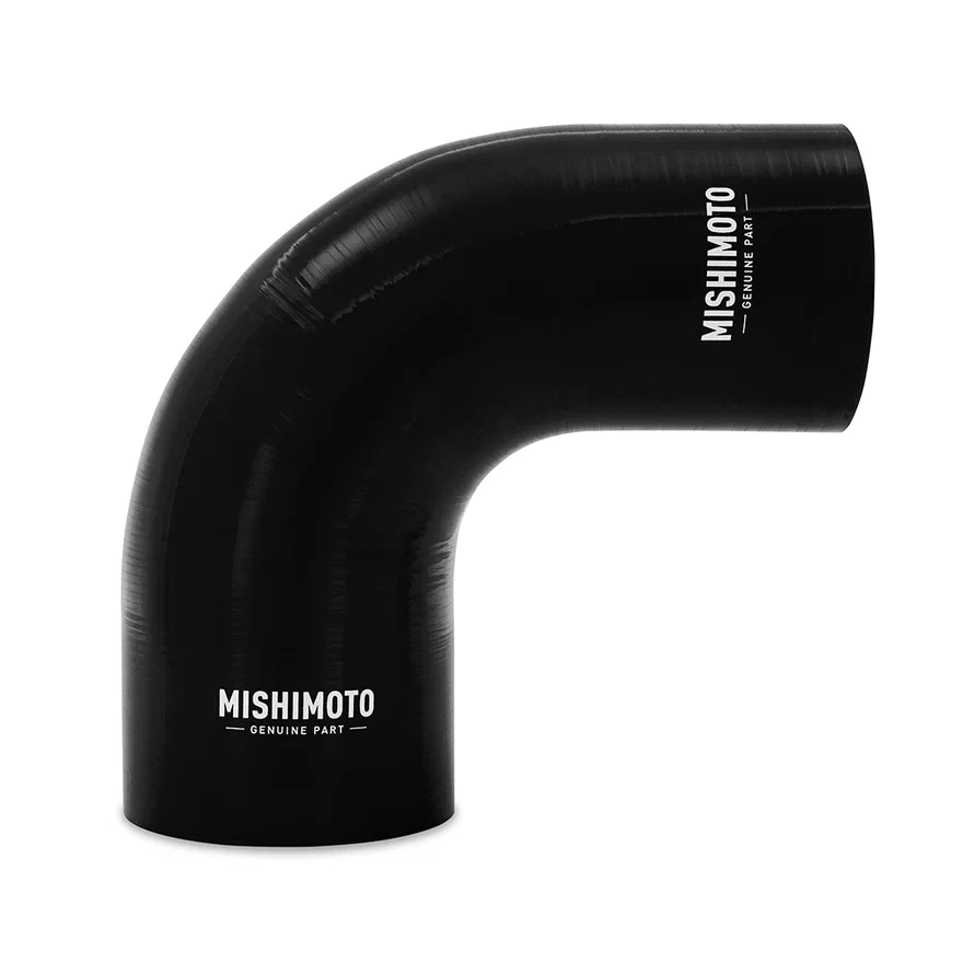 Mishimoto MMCP-R90-3540BK, 90-Degree Transition Coupler, Black, Silicone, 3.50in to 4.00in