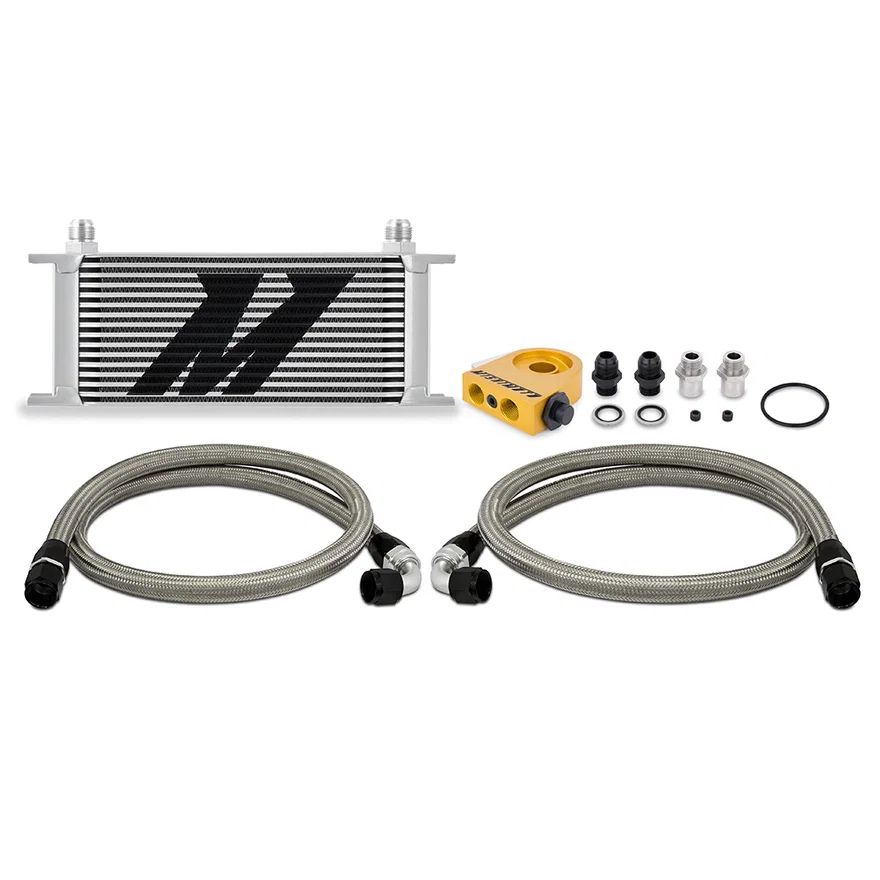 Mishimoto MMOC-U16TSL, Universal Oil Cooler, 16-Row, Silver, Thermostatic, Kit