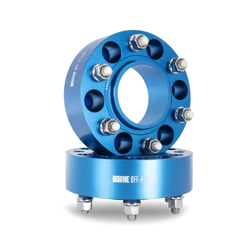 Borne Off-Road BNWS-013-350BL Wheel Spacers, Blue, 6x139.7, 1.38in, fits Toyota Tundra 2022+/Tacoma 2024+
