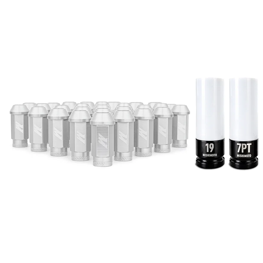 Aluminum Locking Lug Nuts, Silver, M12 X 1.5, fits Ford Bronco 2021+