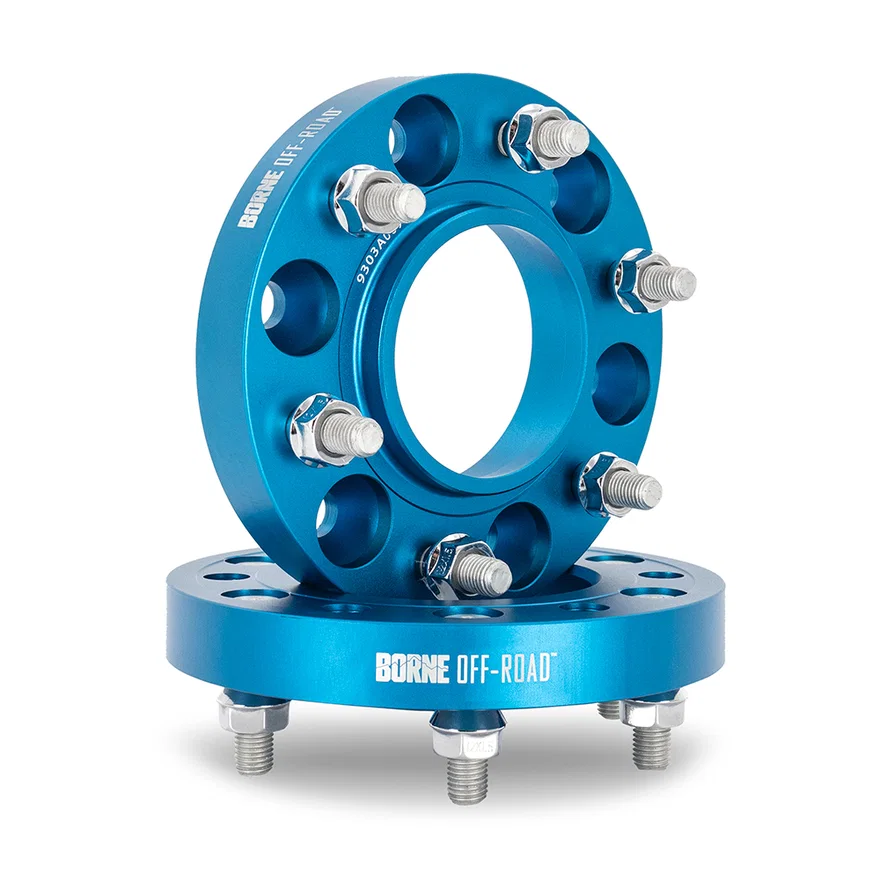Borne Off-Road BNWS-004-250BL Wheel Spacers, Blue, 6X139.7, 106mm Center Bore, M12 X 1.5, 1.00in