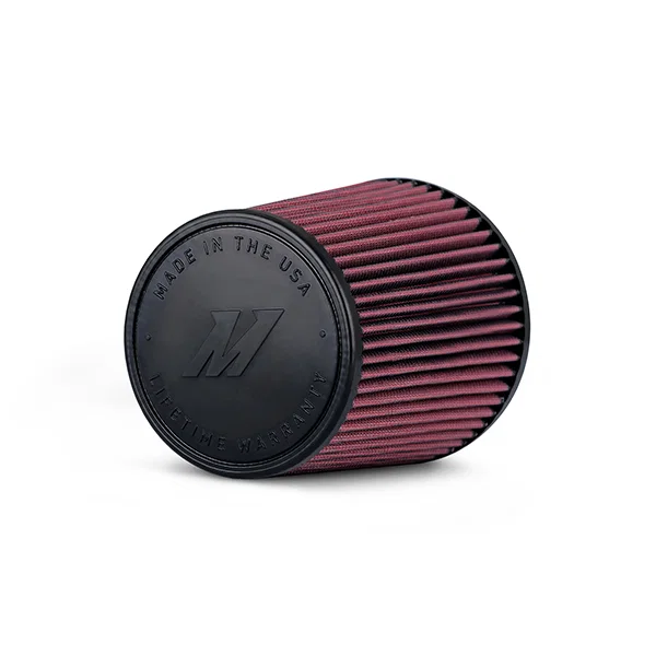 Performance Air Filter, 3.5 In. Inlet, 8 In. Filter Length, Red