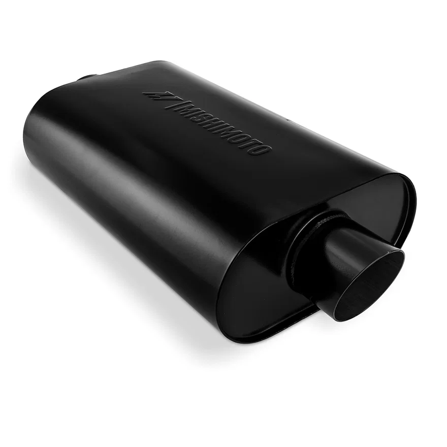 Universal Stainless-Steel Exhaust Muffler, Black, 2.5inch, Angle Tip