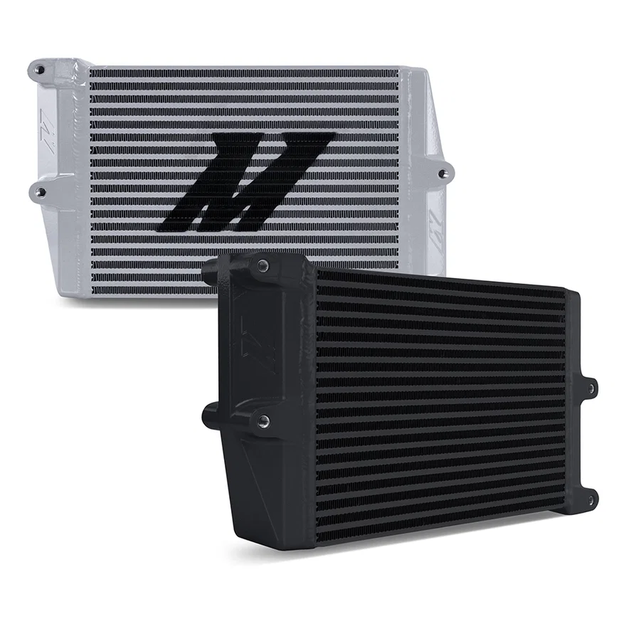 Mishimoto MMOC-OO-10SL, Universal Oil Cooler, HD Bar-and-Plate, Silver, 10" Core, Opposite-Side Outlets