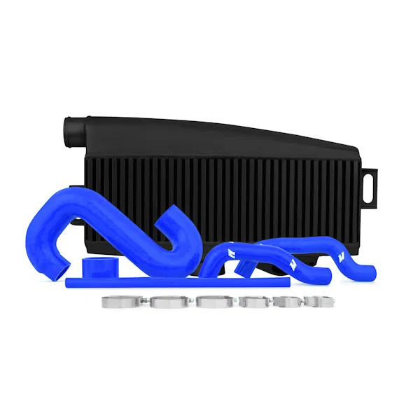 Mishimoto MMTMIC-WRX-01BKBL, Top-Mount Intercooler Kit, Black w/ Blue Pipes, fits Subaru WRX/STI 2002-2007