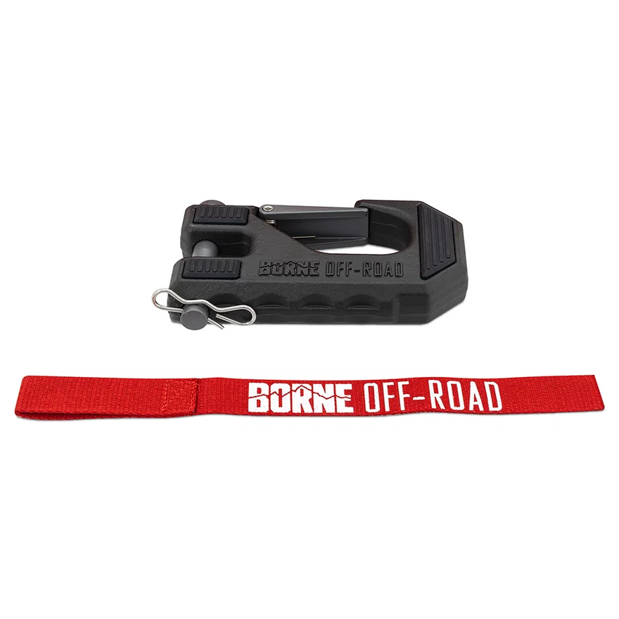 Mishimoto BNWN-HK-01RD, Borne Off-Road BNWN-HK-01 Winch Hook & Hand Tether, Red