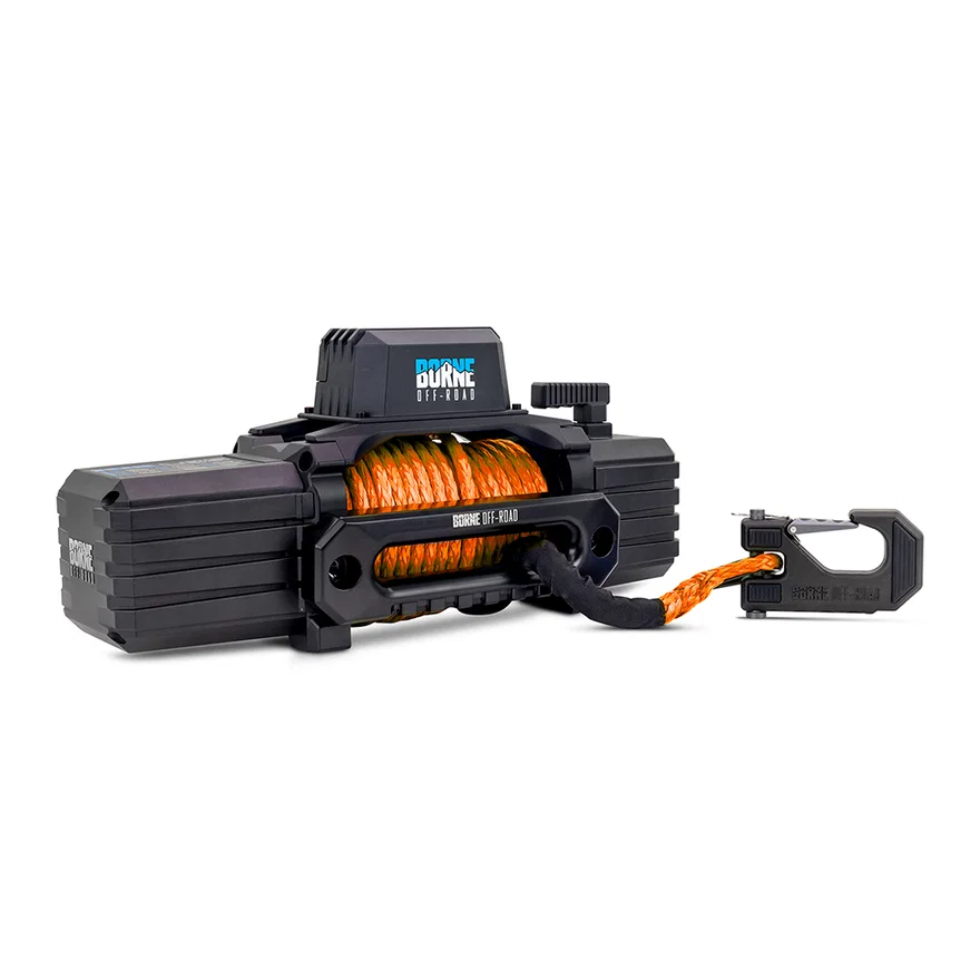 Mishimoto BNWN-10-SOR, Borne Off-Road BNWN-10-SOR 10K Winch, Orange, Synthetic Rope