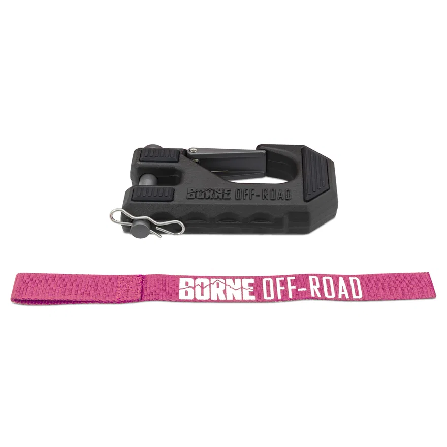 Mishimoto BNWN-HK-01PK, Borne Off-Road BNWN-HK-01PK Winch Hook & Hand Tether, Pink