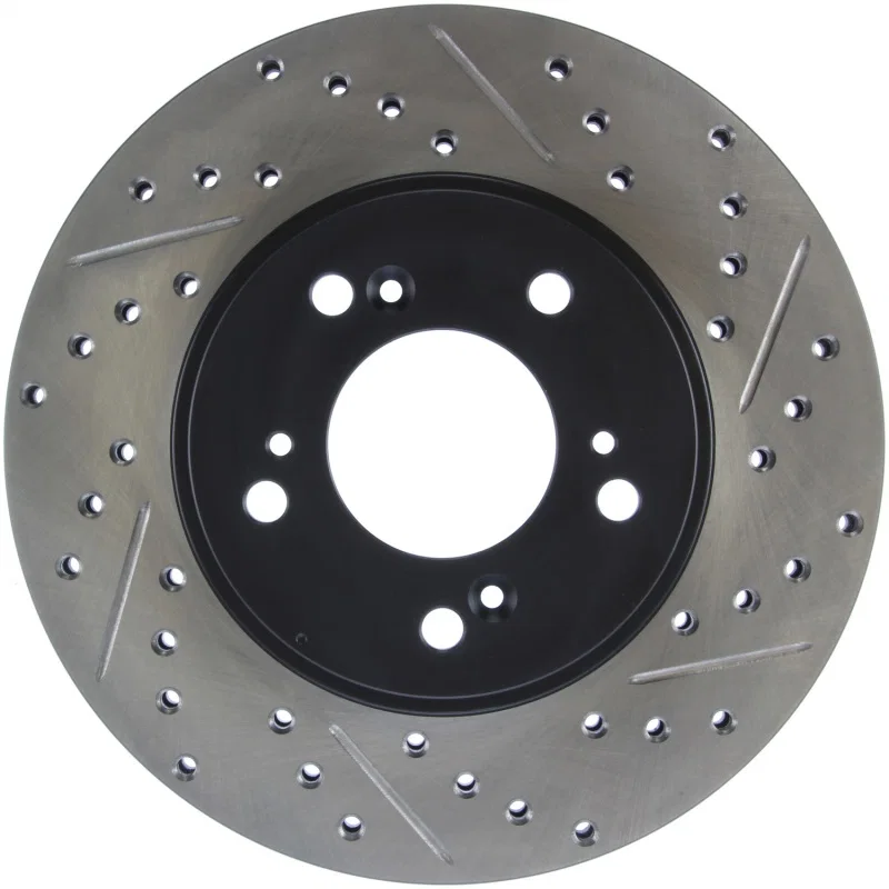 Stoptech 127.40026L, 97-01 Acura Integra Type R / 97-01 Honda CR-V Slotted & Drilled Left Front Rotor