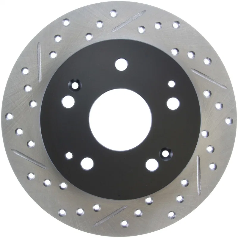 Stoptech 127.40042R, 02-06 Acura RSX Incl. Type S / 97-01 Integra Type R Slotted & Drilled Right Rear Rotor