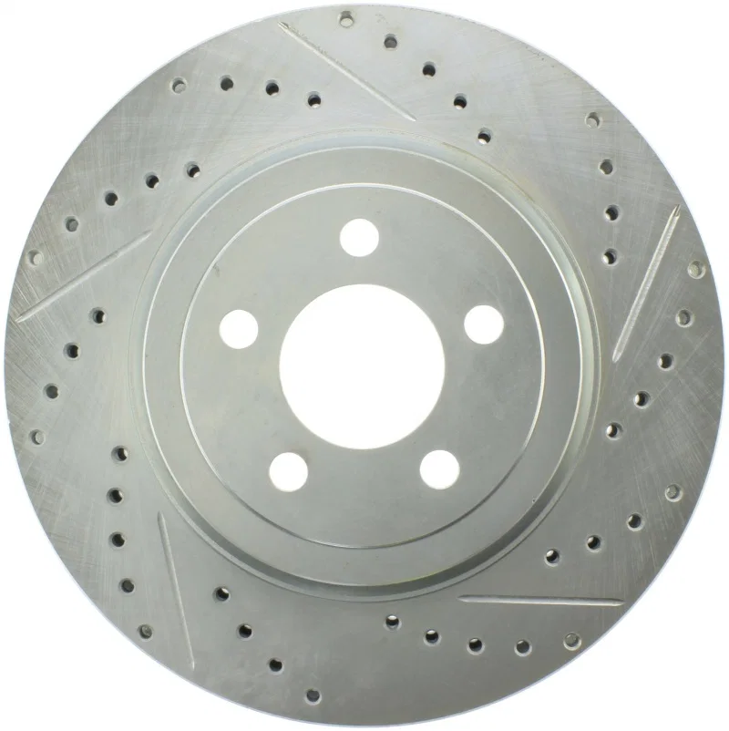 Stoptech 227.63061L, Select Sport 10-14 Dodge Challenger Drilled and Slotted Front Left Brake Rotor