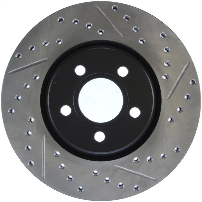 Stoptech 127.63053L, 03-09 Chrysler PT Cruiser Tur / 03-05 Dodge Neon SRT-4 Front Left Slotted & Drilled Rotor