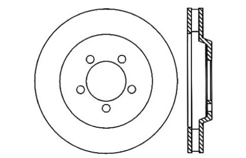 Stoptech 128.61086L, Power Slot 05-10 Mustang GT V8-4.6L Front Left Drilled Rotor