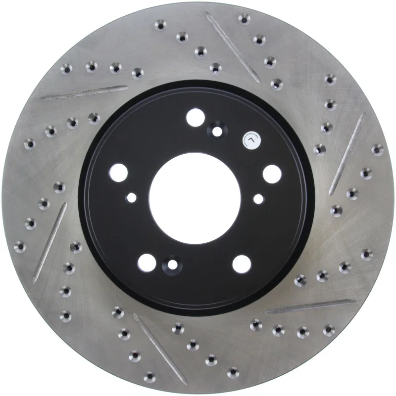 Stoptech 127.40086L, Slotted & Drilled Sport Brake Rotor Front Left 13 Honda Accord Sport