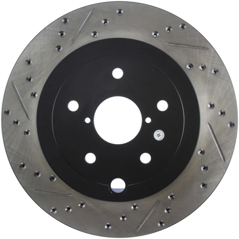 Stoptech 127.47030R, 08+ Subaru STI (Will Not Fit 05-07) Slotted & Drilled Sport Brake Rotor