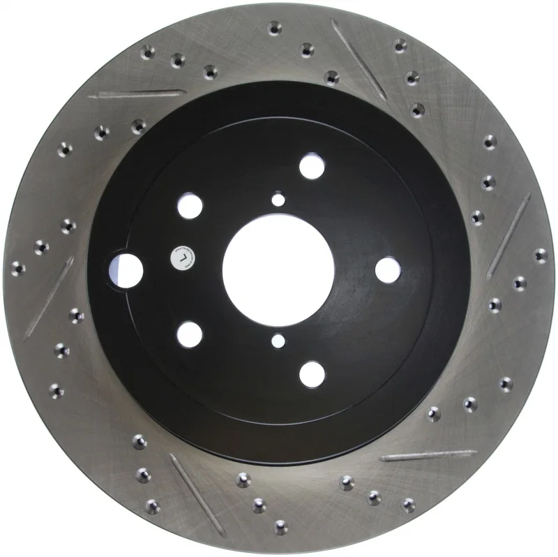 Stoptech 127.47030L, 08+ Subaru STI (Will Not Fit 05-07) Slotted & Drilled Sport Brake Rotor