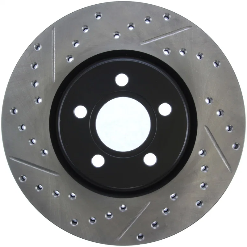 Stoptech 127.63053R, 03-09 Chrysler PT Cruiser Tur / 03-05 Dodge Neon SRT-4 Front Right Slotted & Drilled Rotor
