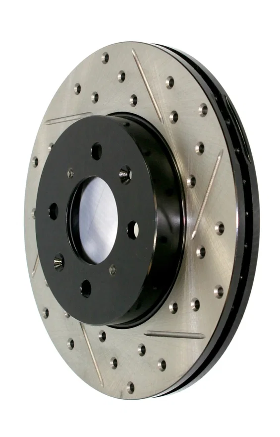 Stoptech 127.62146R, 2014+ Chevy Corvette Stingray Slotted & Drilled Front Right Rotor