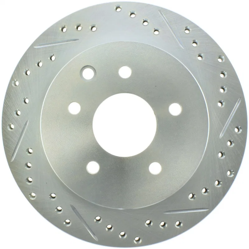 Stoptech 227.42077L, Select Sport Nissan Slotted and Drilled Left Rear Rotor