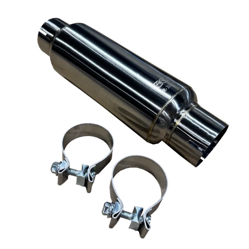 Kooks Headers R300-10-CI, 3in Round Clamp In Muffler 10in Long Body Polished Stainless Steel