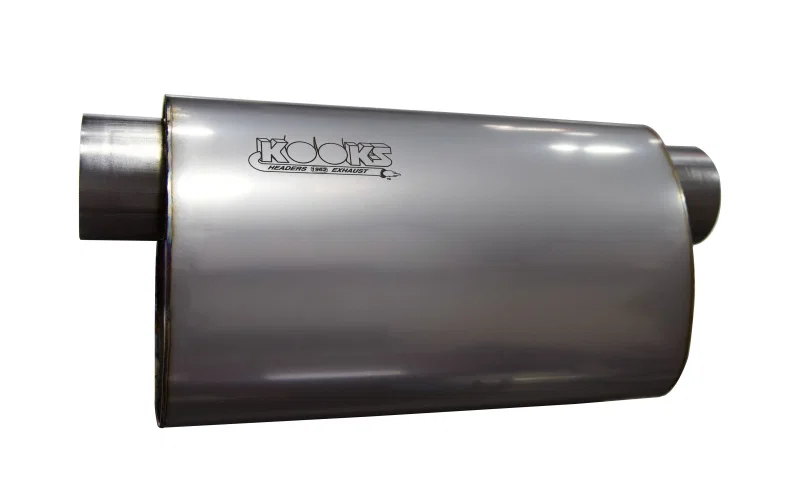 Kooks Headers MUF-014, 3in Oval Offset/Offset (Same Side) Muffler 14in Long Body Stainless Steel