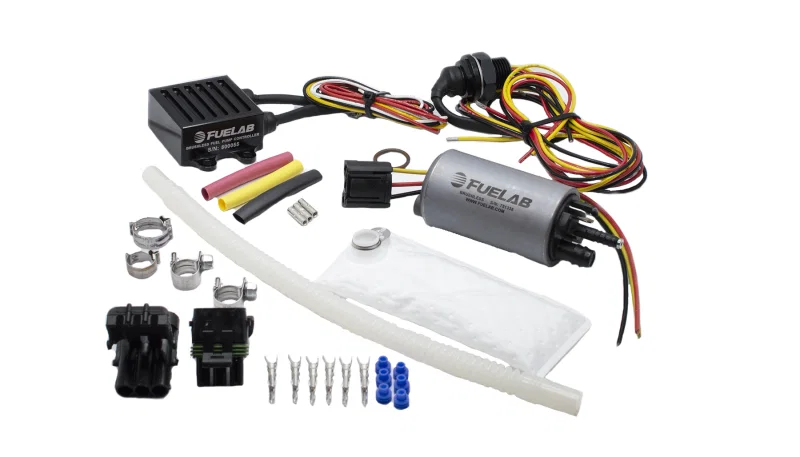 Fuelab 25314, 253 In-Tank Brushless Fuel Pump Kit w/9mm Barb & 6mm Siphon/72002/74101/Pre-Filter - 500 LPH