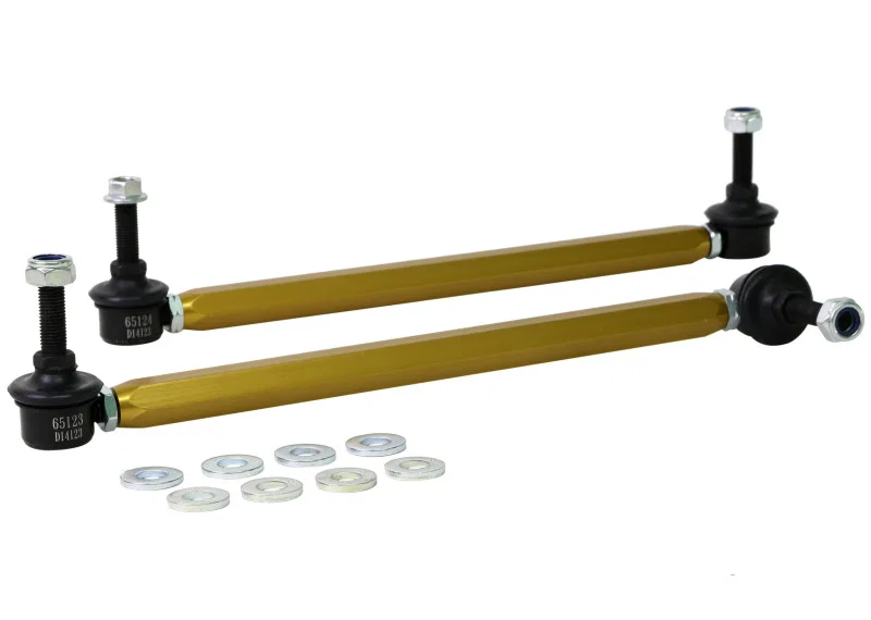 Whiteline KLC151, 00-11 Ford Focus / 06-13 Mazda 3 Front Sway Bar Link Kit Heavy Duty Adjustable Steel Ball